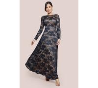 Goddiva Scalloped Lace A Line Maxi Dress In Black Black 8