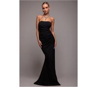 Goddiva Scuba Crepe Bandeau Maxi With Diamante Necklace - Black by Goddiva - Black - 18