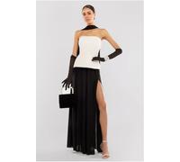 Goddiva Side Split Soft Touch Maxi Skirt by Goddiva - Black - S