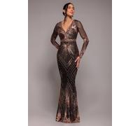 Goddiva Starburst Sequin Maxi Dress Multi