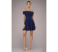 Goddiva Strapless Crepe Skater Mini Dress - Navy Blue by Goddiva - Navy - 8