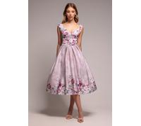 Goddiva Sweetheart Floral Midi Dress - Blush by Goddiva - Blush - 12