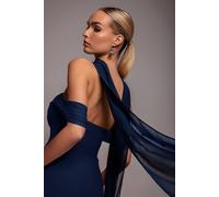 Goddiva Women's Chiffon Scarf in Navy Goddiva Navy One Size