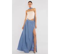 Goddiva Women's Compact Crepe Lace Up Corset in Beige | Size: Large Goddiva Beige L