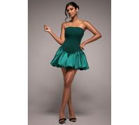 Goddiva Women's Corset Boobtube Babydoll Mini Dress in Emerald | Size: 12 Goddiva Emerald 12