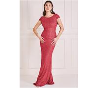 Goddiva Women's Cowl Back Sequin Maxi in Wine | Size: 16 Goddiva Wine 16