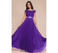 Goddiva Women's Cowl Neck Chiffon Maxi Dress in Purple | Size: 12 Goddiva Purple 12