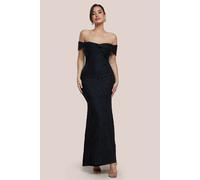 Goddiva Women's Front Knot Twist Maxi Dress in Black | Size: 14 Goddiva Black 14