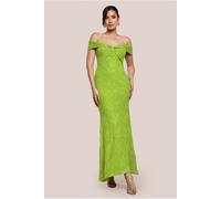 Goddiva Women's Front Knot Twist Maxi Dress in Lime | Size: 14 Goddiva Lime 14
