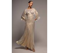 Goddiva Women's Gravity Defying Naked Maxi Dress in Gold | Size: 12