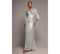 Goddiva Women's Gravity Defying Naked Maxi Dress in Silver | Size: 8