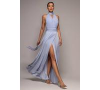 Goddiva Women's Multiway Tie Up Wrap Maxi Dress in Baby Blue | Size: 10