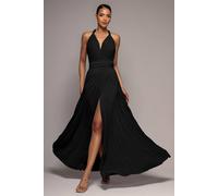 Goddiva Women's Multiway Tie Up Wrap Maxi Dress in Black | Size: 8 Goddiva Black 8