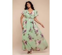 Goddiva Women's Ombre Cross Front Pleated Maxi Dress in Duck Egg Blue | Size: 10 Goddiva Duck Egg Blue 10