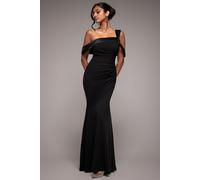Goddiva Women's One Shoulder Satin Band Maxi Dress in Black | Size: 12 Goddiva Black 12