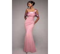 Goddiva Women's One Shoulder Satin Band Maxi Dress in Rose | Size: 12 Goddiva Rose 12