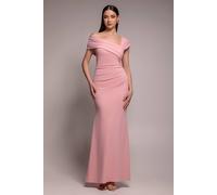 Goddiva Women's One Shoulder Scuba Crepe Evening Maxi Dress in Pale Pink | Size: 18 Goddiva Pale Pink 18