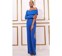 Goddiva Women's One Shoulder Scuba Jumpsuit in Cobalt | Size: 10 Goddiva Cobalt 10