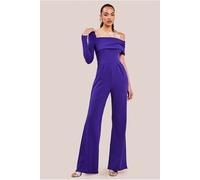Goddiva Women's One Shoulder Scuba Jumpsuit in Purple | Size: 14 Goddiva Purple 14