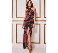 Goddiva Women's Printed Crossover Maxi in Black | Size: 10 Goddiva Black 10