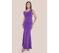 Goddiva Women's Scuba Crepe Off-The Shoulder Maxi in Purple | Size: 12 Goddiva Purple 12