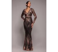 Goddiva Women's Starburst Sequin Maxi Dress | Size: 8 Goddiva Multicolor 8