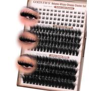 Goddvenus Cluster Lashes Volume Lash Clusters D Curl Individual Eyelashes Wispy Eyelash Clusters Russian Lashes Individual Cluster Fluffy Eyelash Extensions with Bottom Lashes