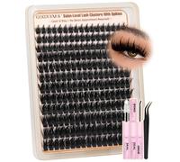 Goddvenus Manga Cluster Lashes Kit Fluffy Individual Eyelashes Kit Anime Eyelash Clusters Reusable Faux Mink Fairy Lashes Individual Cluster Kit Wispy Lash Extension Kit (D Curl 12-18mm 204 pieces)
