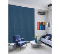 GoDear Design 4 Panel Room Dividers Screen 116 cm-218 cm W x Up to 243 cm H, Extendable 4-Rail Sliding Track Privacy Screens Room Dividers, Panel Screens, Woven Room Divider Room Partition, Sapphire