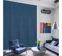 GoDear Design 4 Panel Room Dividers Screen 116 cm-218 cm W x Up to 243 cm H, Extendable 4-Rail Sliding Track Privacy Screens Room Dividers, Panel Screens, Woven Room Divider Room Partition, Sapphire