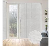 GoDear Design Adjustable Sliding Panel Track Blind 116-218 cm W x Up to 243 cm H, Extendable Rail Track Vertical Blind for Sliding Patio Door, Large Window Blind, Woven Panel Curtain, Marble