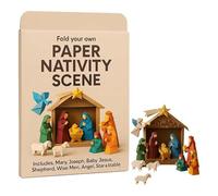 Godemmio DIY Paper Nativity Scene,Christmas Origami Set with Jesus Angel & Animal,Easy to Fold,Creative & Educational,Origami Kit for Beginners Perfect for Christmas Decorations,Family Activities (B)