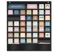 Godery Boho Calendar Pocket Chart for Classroom Cards Add-On School Supplies Teacher Decorations Bulletin Board Pre-K to 6th Grade, Black-1