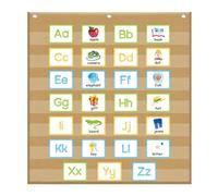 Godery Burlap 7 Pocket Chart for Teacher Lessons in a Classroom or for Use at Home - Fits Standard 3” Sentence Strips and Cards (28" x 28")
