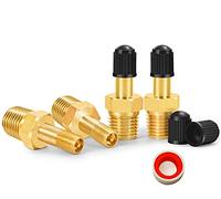 GODESON 1/4" NPT Tank Valve, Anti-Corrosion Brass Schrader Valve with 1/4" Male NPT,Using with Air Compressor Tanks(Pack of 4)