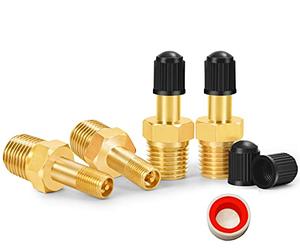 GODESON 1/4" NPT Tank Valve, Anti-Corrosion Brass Schrader Valve with 1/4" Male NPT,Using with Air Compressor Tanks(Pack of 4)