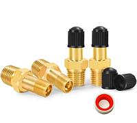 GODESON 1/8" NPT Tank Valve, 4 Pieces Anti-Corrosion Brass Schrader Valve with 1/8" Male NPT,Using with Air Compressor Tanks(4 Packs)