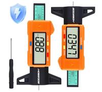 GODESON 2-Pack Digital Tyre Tread Depth Gauge UK,0-25.4mm/Inch Tyre Depth Gauge, Large LCD Display Power Saving Mode Tire Thread Measuring Tool for Cars, Trucks,Motorcycles,Bike（Orange）