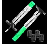 GODESON 2-Pack Glow in The Dark Tyre Tread Depth Gauge UK, 6-Sided Color-Coded Dual Scale Tyre Depth Gauge UK (25MM/32nds), with 4 Caps, for Car, Truck, Motorcycle