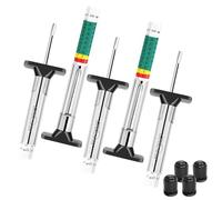 GODESON 5-Pack Tyre Tread Depth Gauges with 4 Tyre Caps - Professional 6-Sided Color-Coded, Dual Scale (1/32" & 25mm) for Car, Truck, Motorcycle