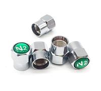 Godeson Chrome Plated Brass Tyre Valve Stem Caps Dust Caps,Tyre Valve Cap with N2 Nitrogen Epoxy Dome, 5 Pcs/Set (additional 1pcs for spare)…