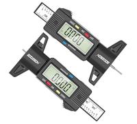 GODESON Digital Tyre Tread Depth Gauge 2-Pack, Tyre Depth Gauge with Large LCD Display 0-25.4 mm, Stainless Steel Probe, Unit Switch mm/Inch for Cars, Motorcycles, Trucks