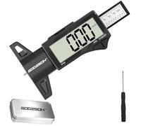 GODESON Digital Tyre Tread Depth Gauge UK, 0-25.4mm/1" Range, IP54 Waterproof Tyre Depth Gauge with Large LCD Display, Professional Gauge for Cars, Motorcycles, Vans, Trucks
