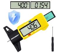 GODESON Digital Tyre Tread Depth Gauge UK, 0-25.4mm/Inch Tyre Depth Gauge with Large LCD Display, Power-Saving Mode, Universal Tire Measuring Tool for Cars, Trucks, Motorcycles (Yellow)