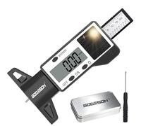 GODESON Digital Tyre Tread Depth Gauge UK, Solar Charging Tyres Depth Gauge, High Precision LCD Display, 0-25.4mm/Inch, Power-Saving Mode, Universal for Cars, Trucks, Motorcycles