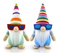 Godeufe Set of 2 Spring Gonk Decoration Summer Beach Gnome Scandinavian Tomte Handmade for Party Farmhouse Home Table Kitchen Shelf Display Decorations