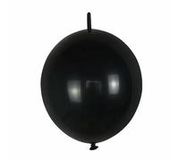 Godfather 12 inch Linking Latex Balloons Quick Linking Balloon Needle Tail Balloons for Birthday Wedding Anniversary Arch Party Decorations (Black, Pack Of 30)