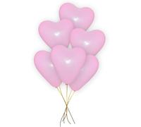 Godfather 12 Inch Romantic Latex Heart Shaped Balloons For Valentine's Day Weddings Anniversary Love Celebration Parties Pack of 50 (Pink)