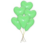 Godfather 12 Inch Romantic Latex Heart Shaped Balloons For Valentine's Day Weddings Anniversary Love Celebration Parties Pack of 50 (Green)