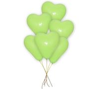 Godfather 12 Inch Romantic Latex Heart Shaped Balloons For Valentine's Day Weddings Anniversary Love Celebration Parties Pack of 50 (Light Green)